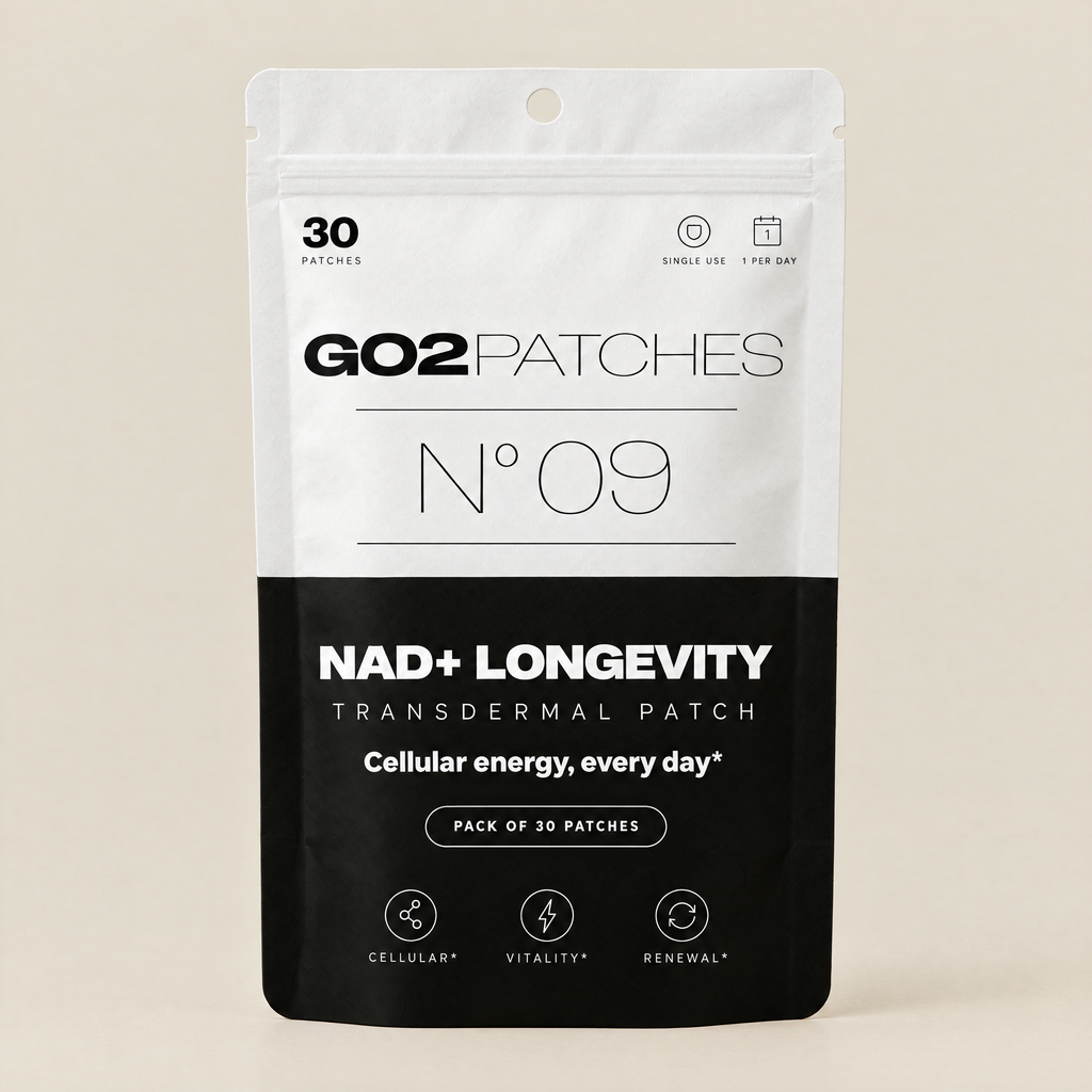 GO2PATCHES N° 09 NAD+ Longevity pouch front