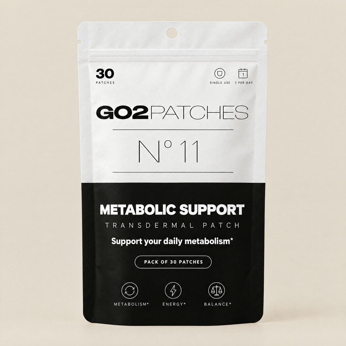 GO2PATCHES N° 11 Metabolic Support pouch front