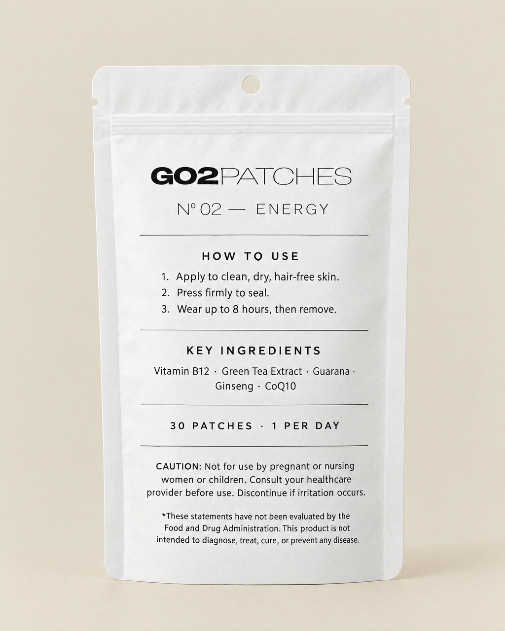 GO2PATCHES N° 02 Energy pouch back: how to use and ingredients