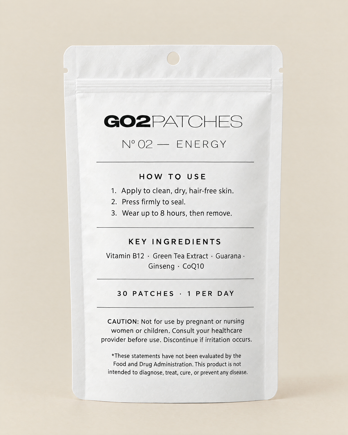 GO2PATCHES N° 02 Energy pouch back: how to use and ingredients