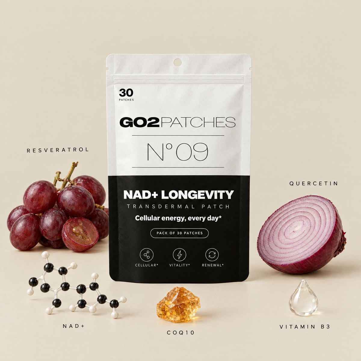 GO2PATCHES N° 09 NAD+ Longevity key ingredients