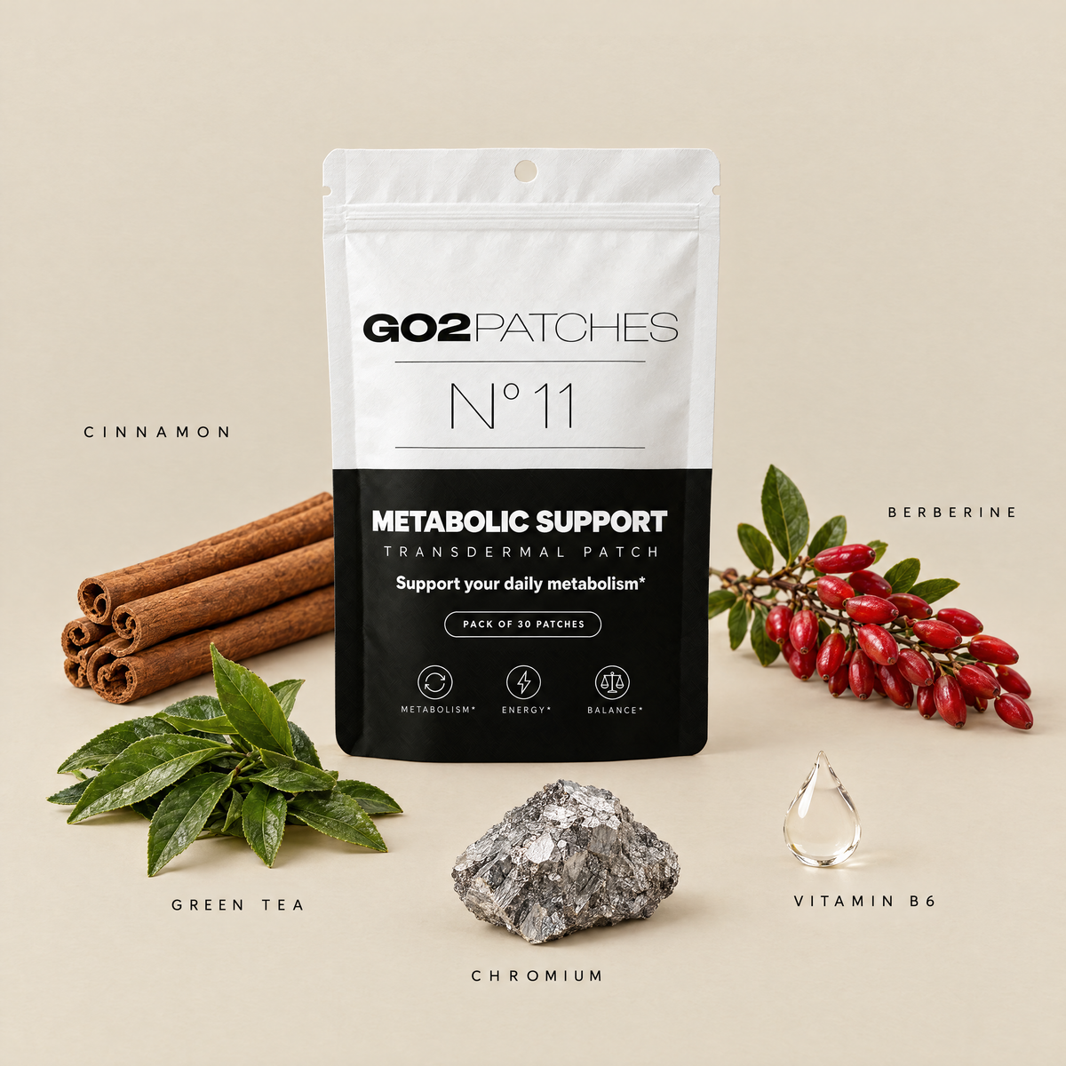 GO2PATCHES N° 11 Metabolic Support key ingredients