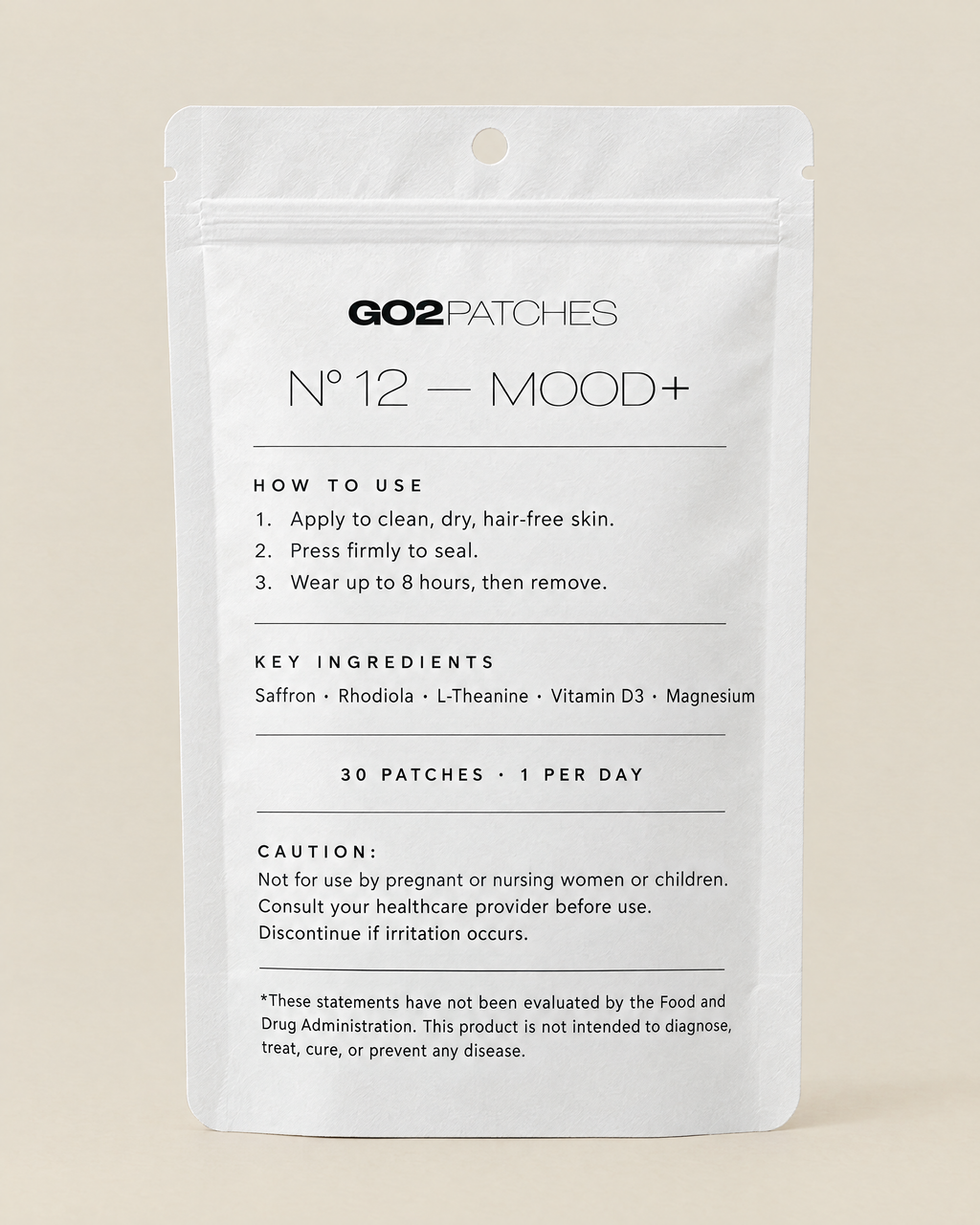 GO2PATCHES N° 12 Mood+ pouch back: how to use and ingredients