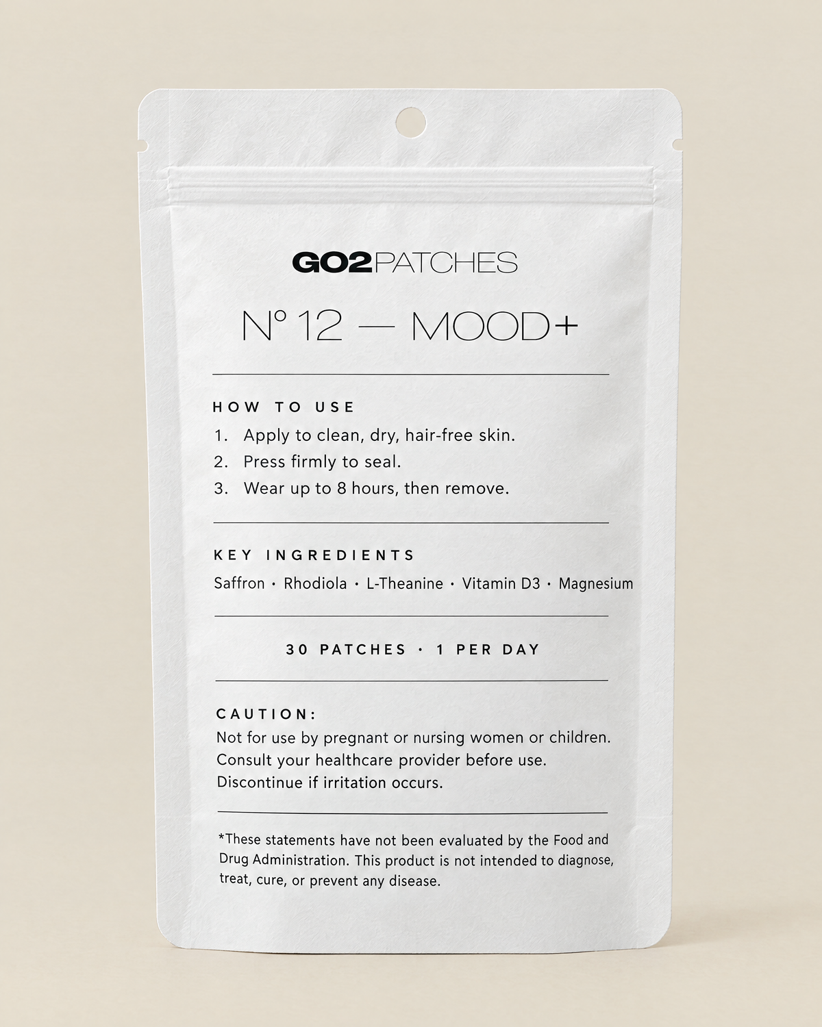 GO2PATCHES N° 12 Mood+ pouch back: how to use and ingredients