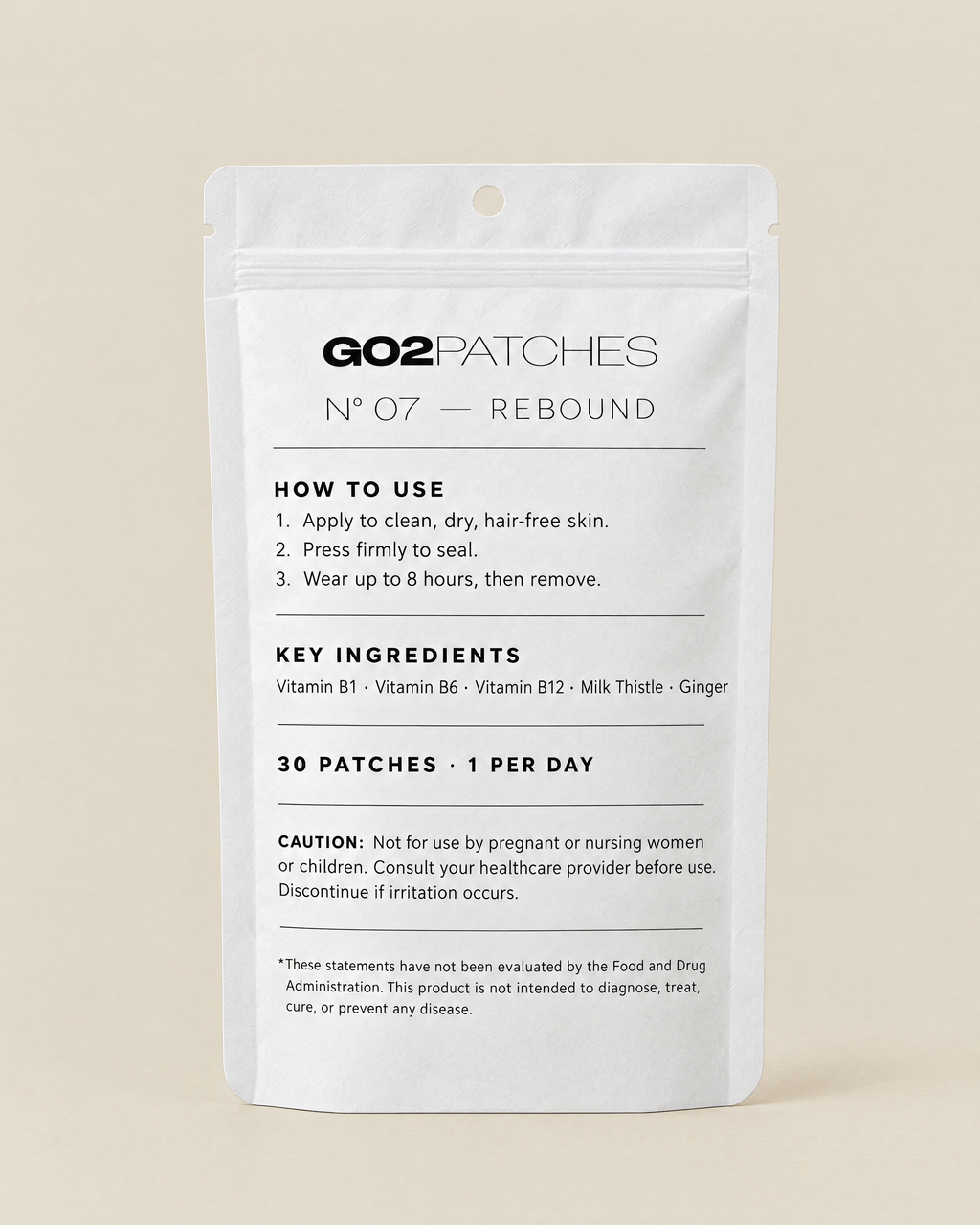 GO2PATCHES N° 07 Rebound pouch back: how to use and ingredients