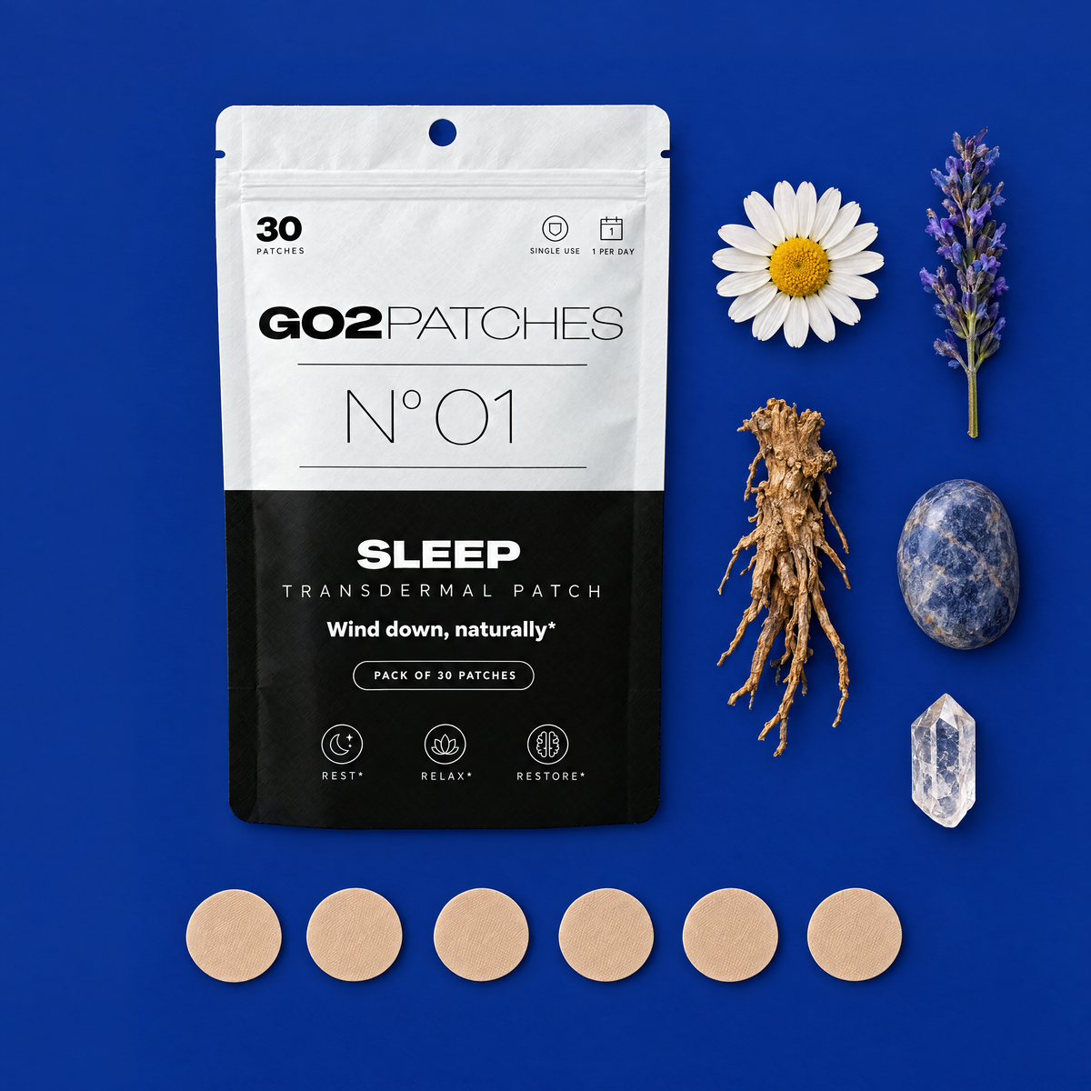 GO2PATCHES N° 01 Sleep flat lay