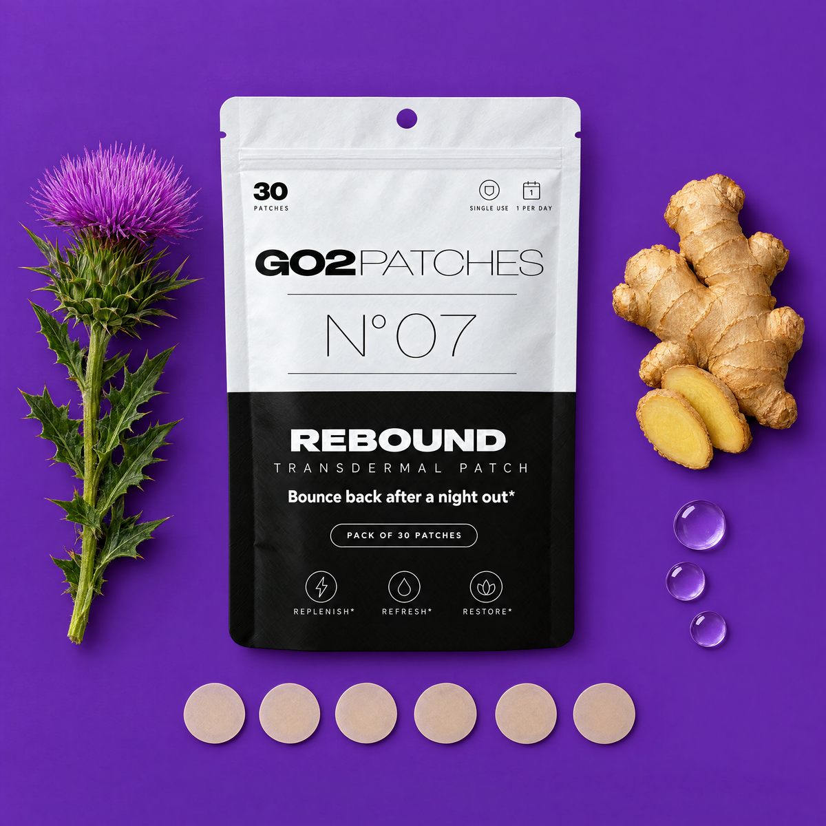 GO2PATCHES N° 07 Rebound flat lay