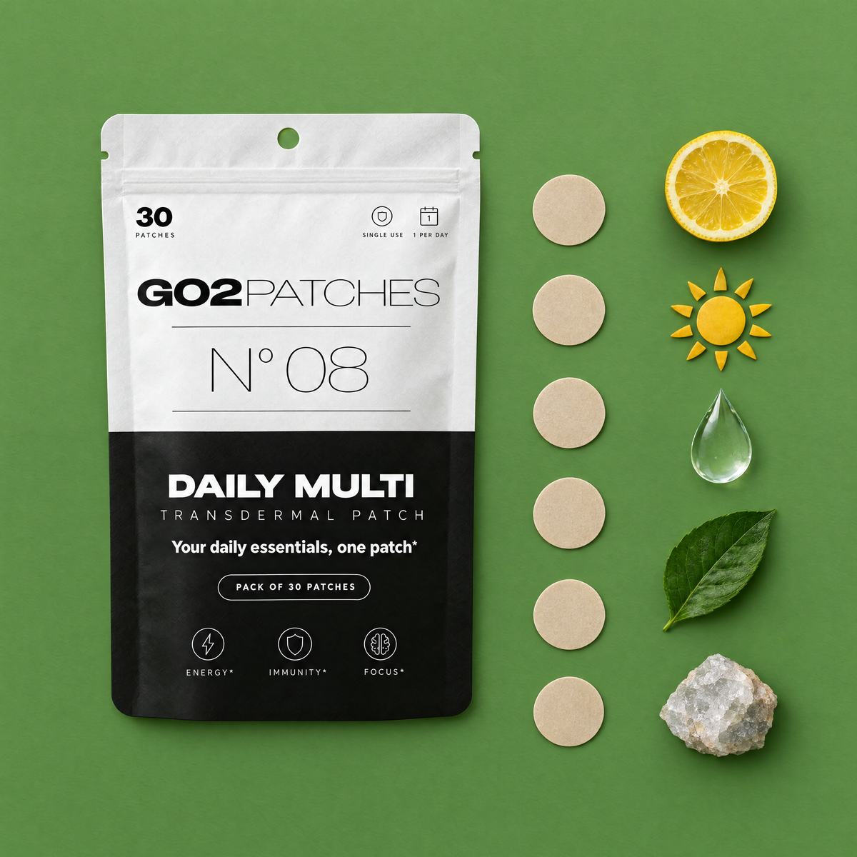 GO2PATCHES N° 08 Daily Multi flat lay