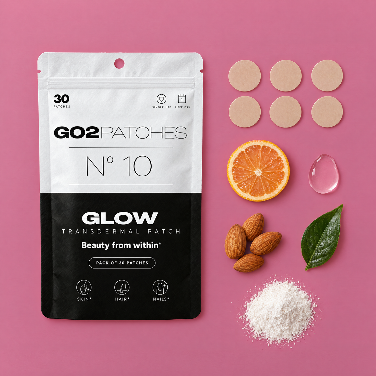 GO2PATCHES N° 10 Glow flat lay
