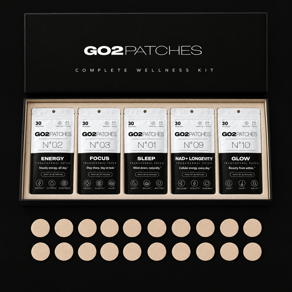GO2PATCHES Complete Wellness Kit flat lay