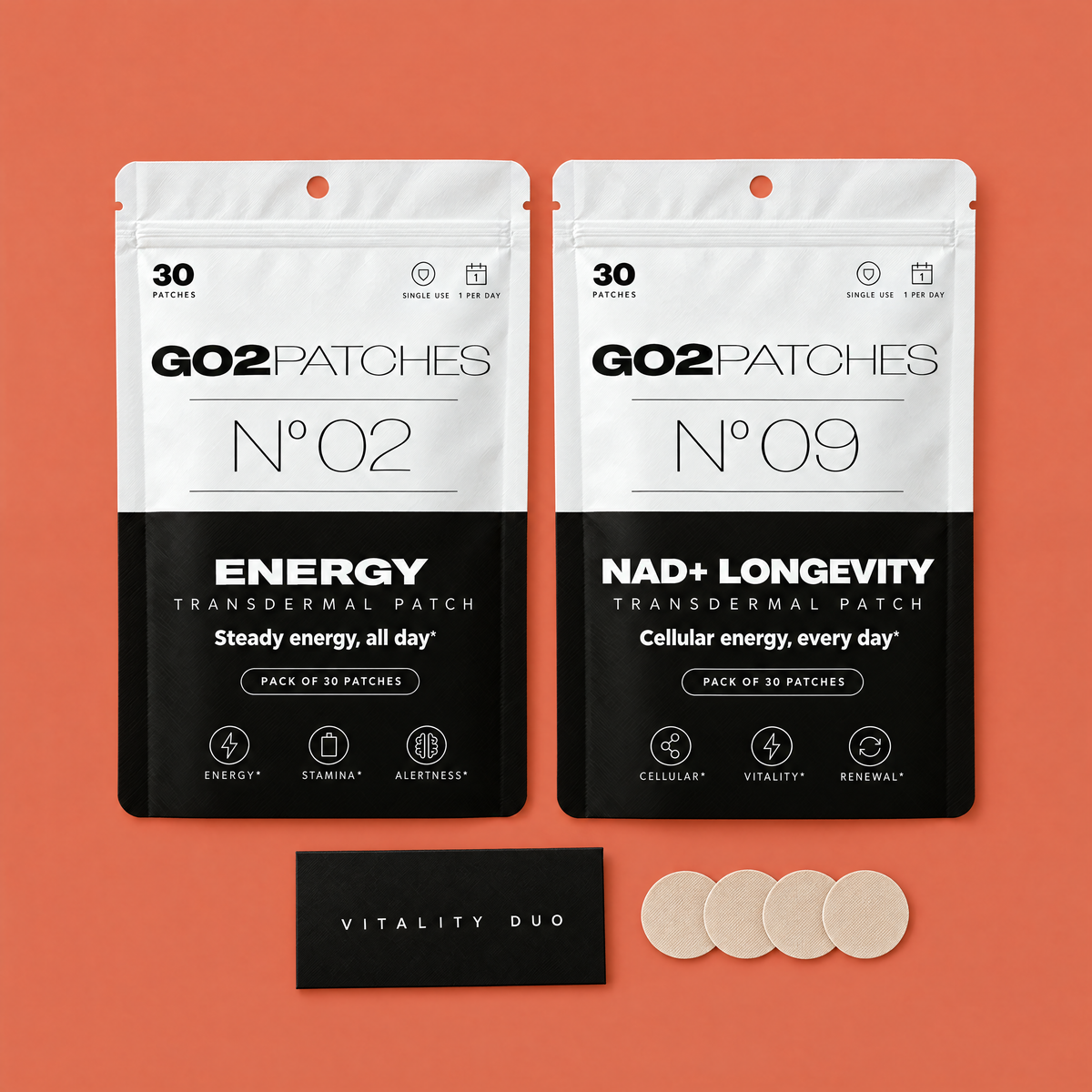 GO2PATCHES Vitality Duo flat lay